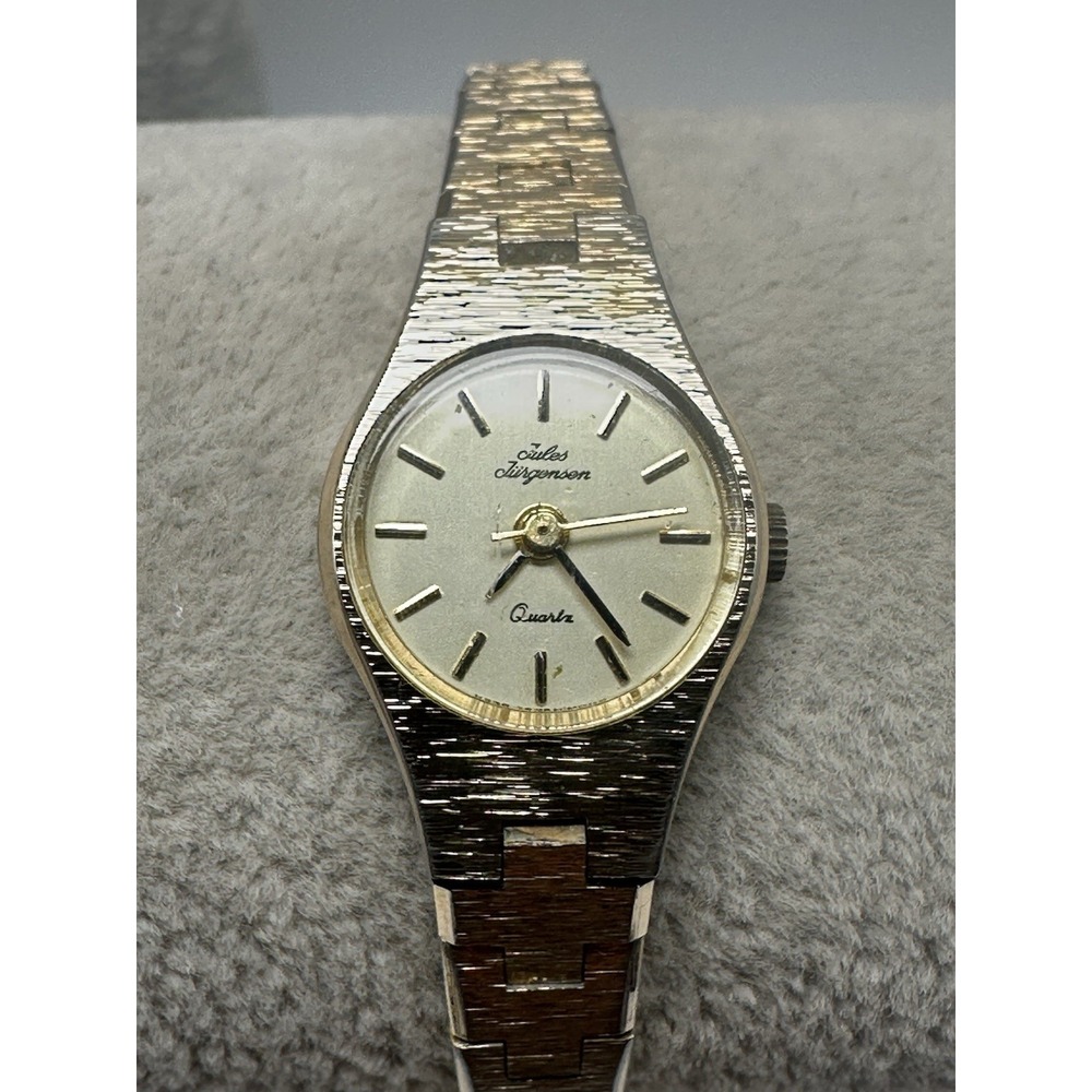 Jules Jurgensen V238 New Battery Ladies Watch 16MM 6" Vintage Gold Tone‎ P45